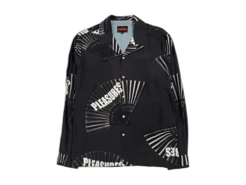 Pleasures Fans Long Sleeve Button Down Shirt Black