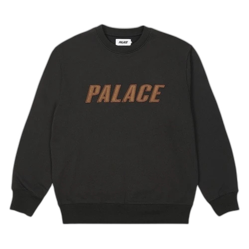 Palace Iridescent Appliqué Crew 'Black'