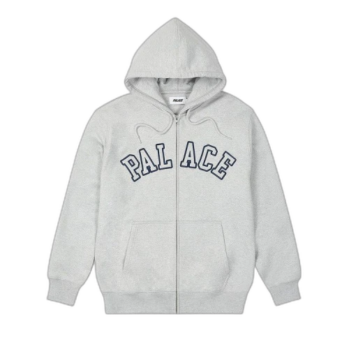 Palace Outline Arch Zip Hood 'Grey Marl'