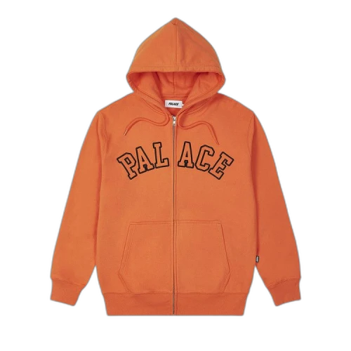 Palace Outline Arch Zip Hood 'Tiger Orange'