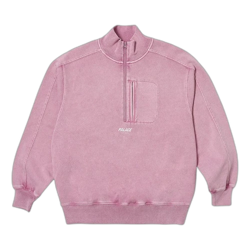 Palace Washed Terry 1/2 Zip Funnel 'Ultra Mauve'