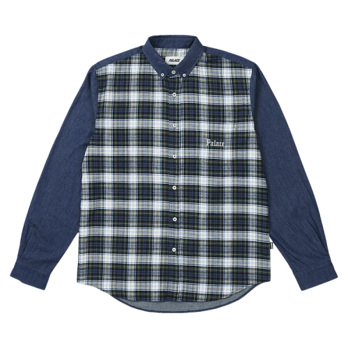 Palace Check Panel Chambray Shirt 'Indigo'