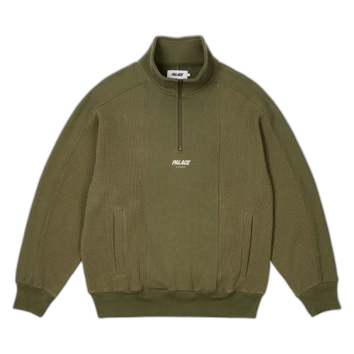 Palace Waffle On 1/4 Zip 'The Deep Green'