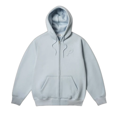 Palace Thermal Embossed P3 Zip Hood 'Faint Blue'