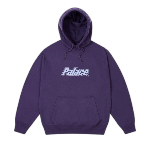 Palace Border Logo Hood 'Purple'