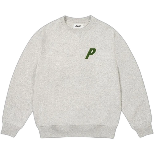 Palace Chenille Tri-Ferg Crew 'Grey Marl'