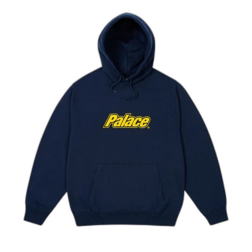 Palace Border Logo Hood 'Navy'