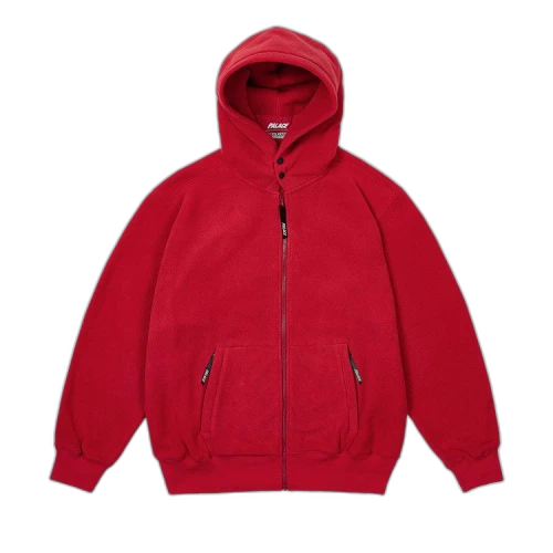 Palace Polartec Lazer Zip Hood 'Tomato Red'
