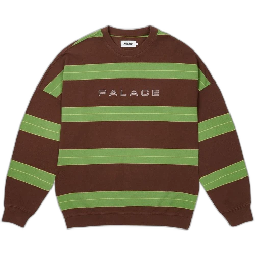 Palace Relax Stripe Crew 'Caked Brown'