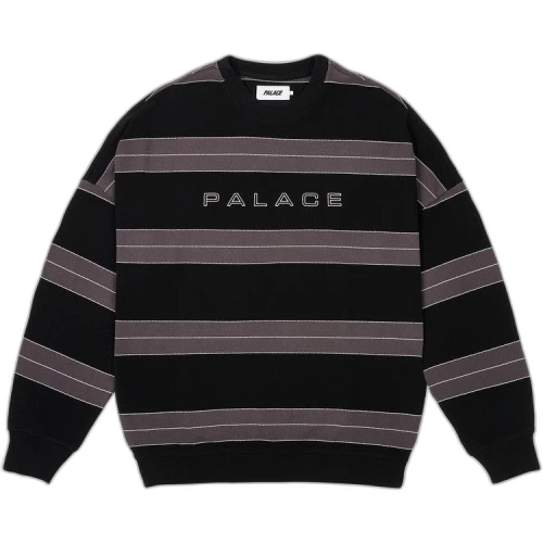 Palace Relax Stripe Crew 'Black'