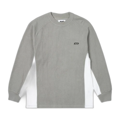 Palace Rib Jersey Long-Sleeve 'Concrete Grey/White'