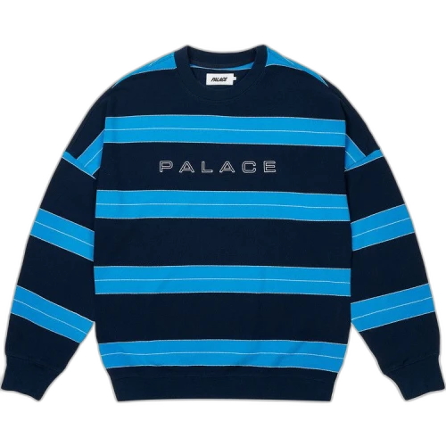 Palace Relax Stripe Crew 'Navy'