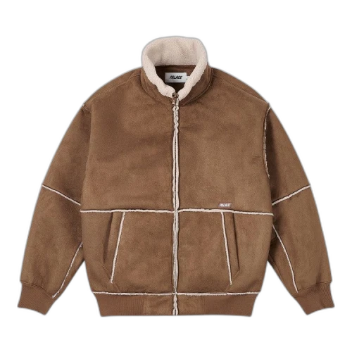 Palace Sherpa Faux Suede Funnel 'Caked Brown'