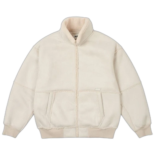 Palace Sherpa Faux Suede Funnel 'Soft White'
