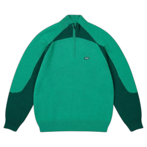 Palace Trial 1/4 Zip Knit 'Racey Green'