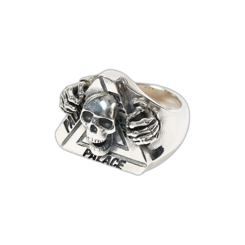Palace TGF Tri-Skull Ring 'Silver'