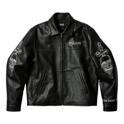 Palace TGF Leather Jacket 'Black'