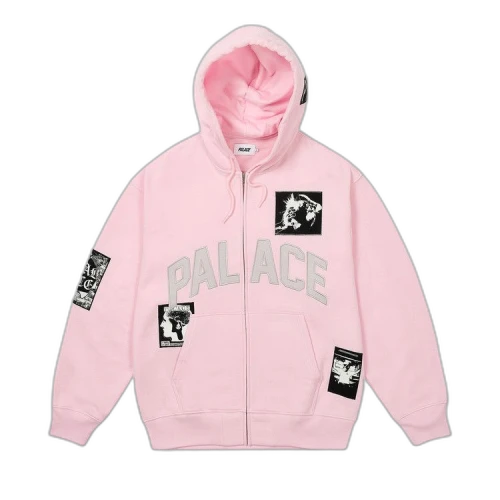 Palace Patch Up Zip Hood 'Lush Flush'