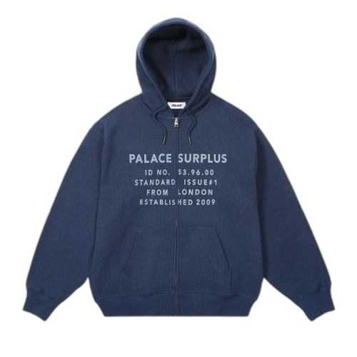 Palace Stamp Waffle Zip Hood 'Navy'