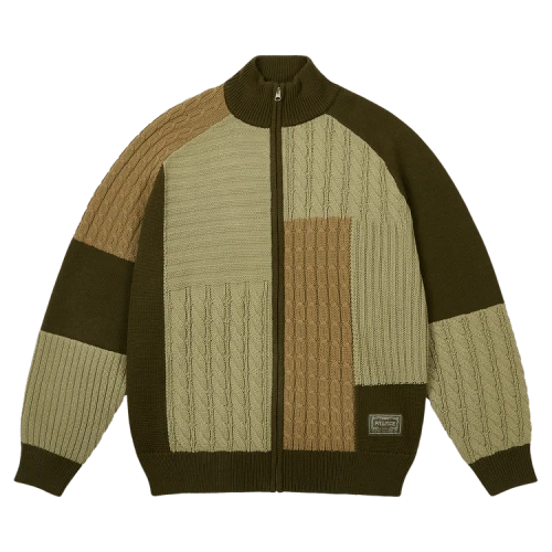 Palace Patchwork Zip Knit 'The Deep Green'