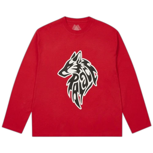Palace Sketchy Lone Wolf Long-Sleeve 'Truest Red'