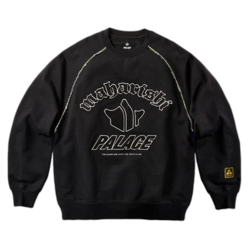 Palace x Maharishi Temple Script Crew 'Black'