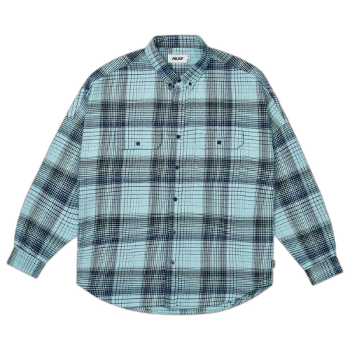 Palace Brushed Flannel Drop Shoulder Shirt 'Blue'
