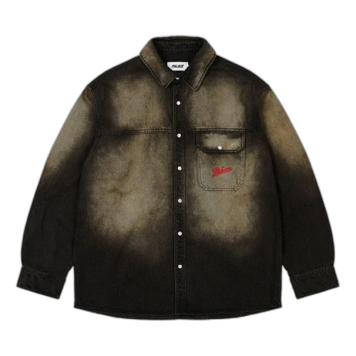 Palace Scripty Denim Shirt 'Sand Wash Black'
