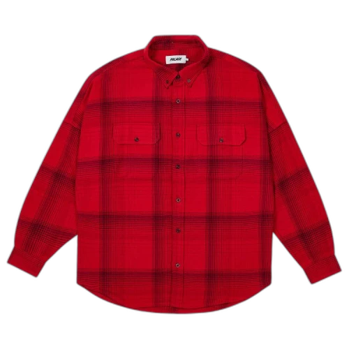 Palace Brushed Flannel Drop Shoulder Shirt 'Red'