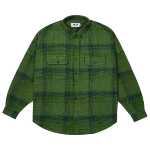 Palace Brushed Flannel Drop Shoulder Shirt 'Green'