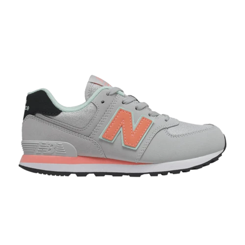 New Balance 574 Big Kid 2E Wide 'Fashion Metallic - Summer Fog Pink Mint'