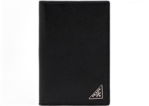 Prada Saffiano Leather Card Holder Black