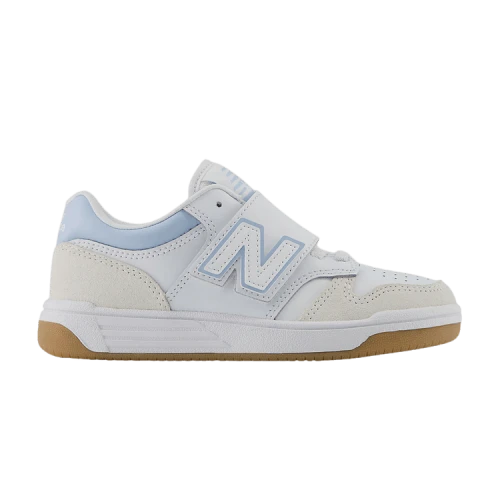 New Balance 480 Hook & Loop Little Kid Wide 'White Light Chrome Blue'