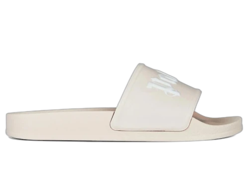 Palm Angels Logo Slide Beige White