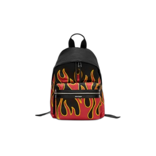 Palm Angels Flames Print Backpack Black/Red/Yellow