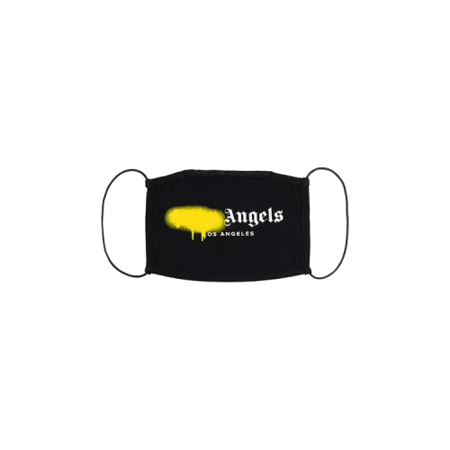Palm Angels Paint Logo Face Mask Black/Yellow