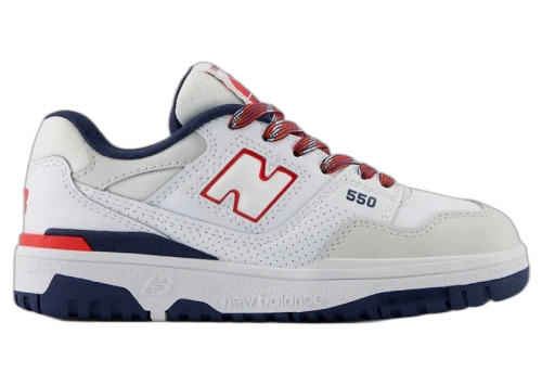 New Balance 550 White True Red Navy (PS)