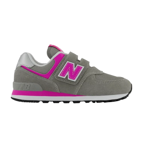 New Balance 574 Hook And Loop Grey Pink PS