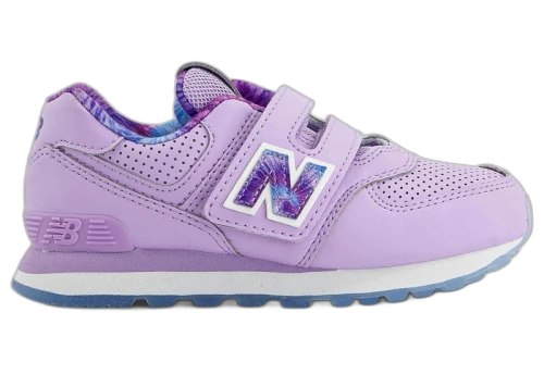 New Balance 574 Hook and Loop Lilac Glo Electric Sky Tie-Dye (PS)