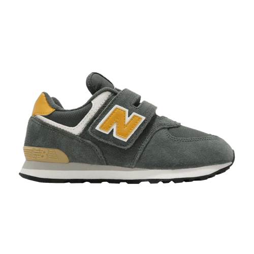 New Balance 574 Little Kid Wide 'Black Spruce Team Gold'