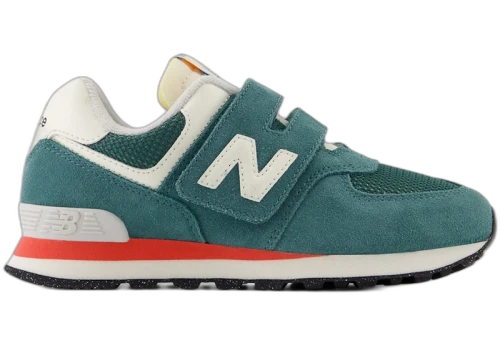 New Balance 574 Hook and Loop New Spruce Blast Red (PS)