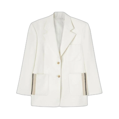 Palm Angels Knit Tape Blazer White