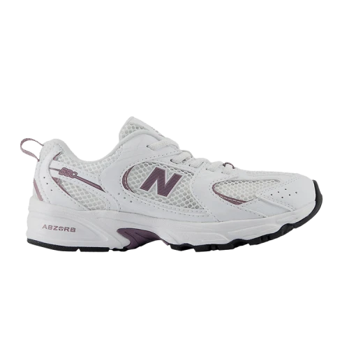 New Balance 530 Bungee Lace White Dark Ice Wine (PS)