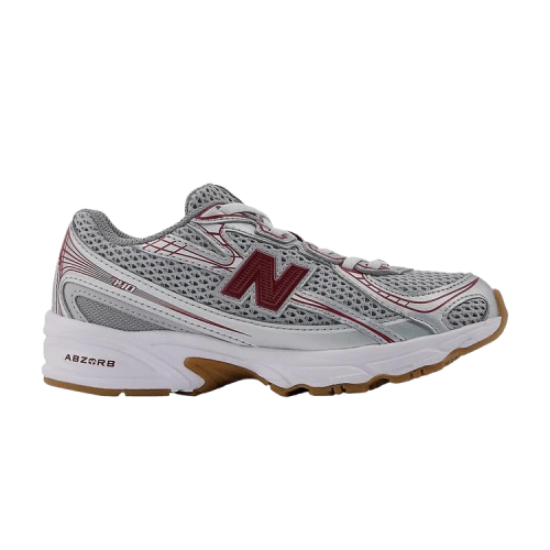 New Balance 740 Bungee Lace Silver Metalic Monarch Burgundy (PS)