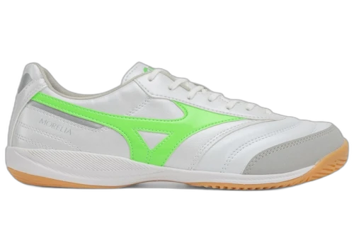 Mizuno Morelia Sala Pro IN White Neon Green Galaxy Silver