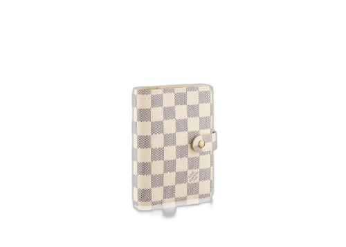 Louis Vuitton Small Ring Agenda Cover Damier Azur White Blue