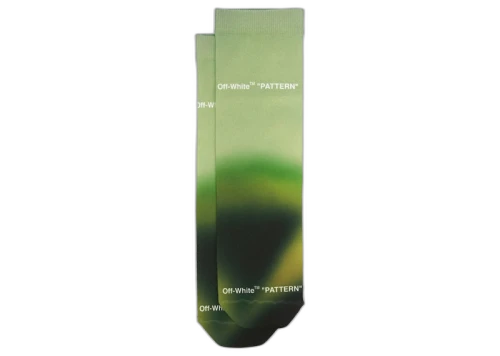 OFF-WHITE Blurred Logo Crew Socks Green/White