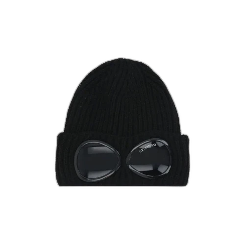 C.P. Company Extra Fine Merino Wool Goggle Beanie 'Black'