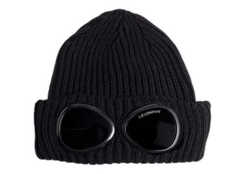 C.P. Company Cotton Goggle Beanie Black