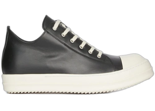 Rick Owens Concordians Low Sneaks Full Grain Cow Leather Black Milk